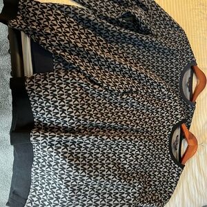 Michael Kors All-Over MK Logo Crewneck Sweater Navy Blue/blue, Black/Grey